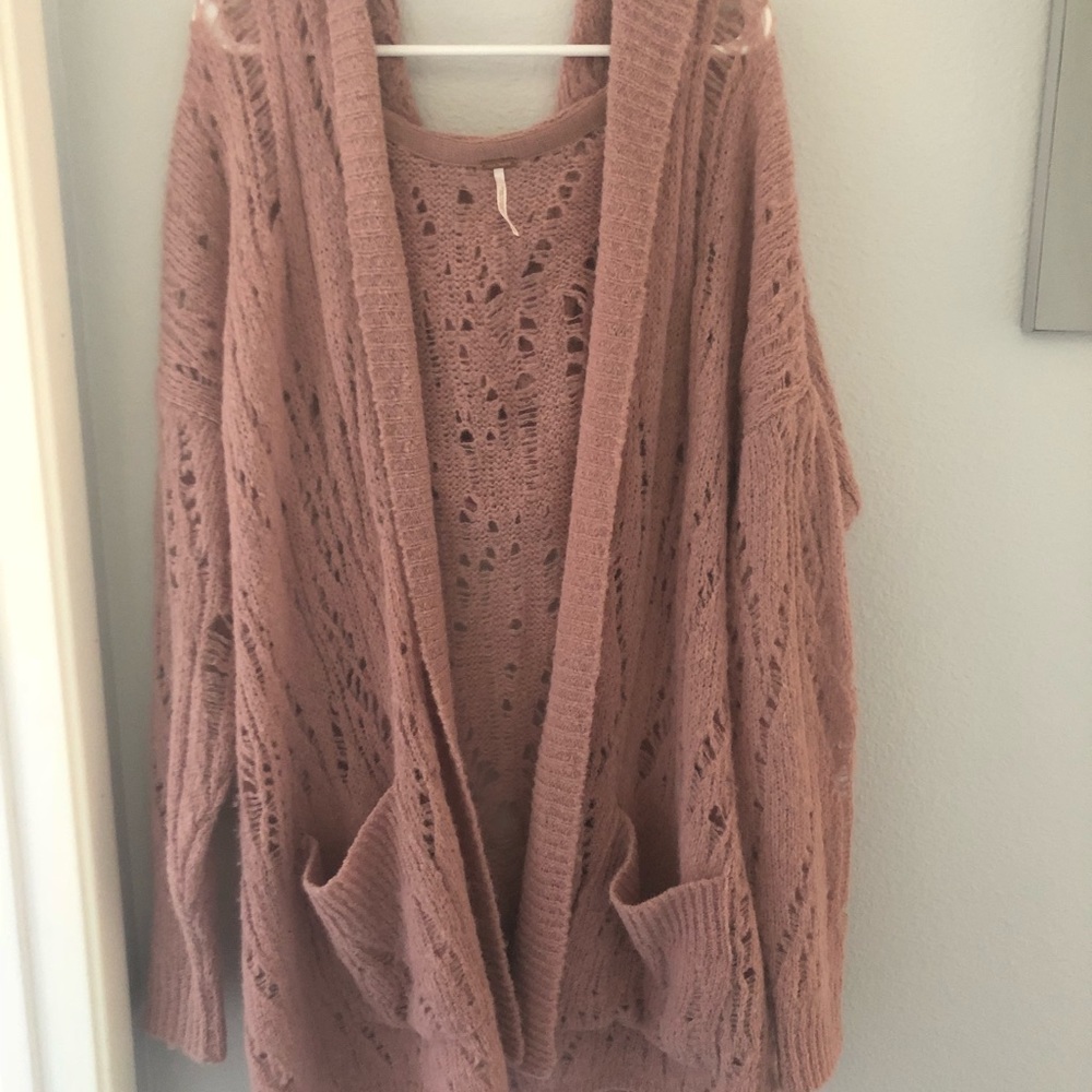 Free people oversized hooded knit